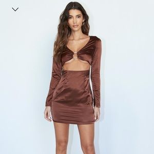 NWOT Princess Polly Henry Mini Dress Brown